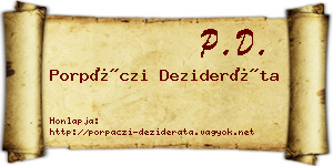 Porpáczi Dezideráta névjegykártya